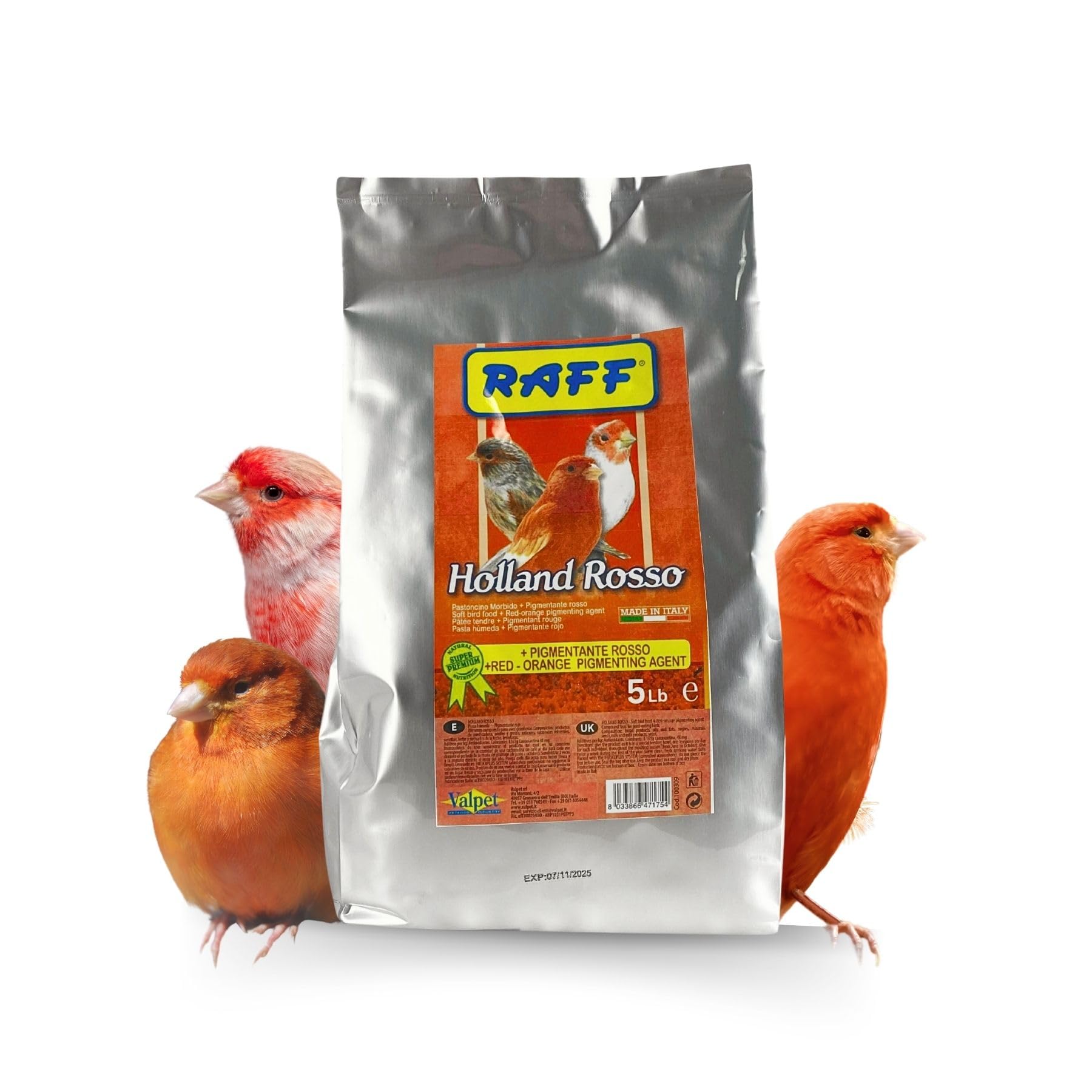 GLOBAL LUXURY MANAGEMENT Raff Holland Rosso Canary Red Food - Comida para Can...