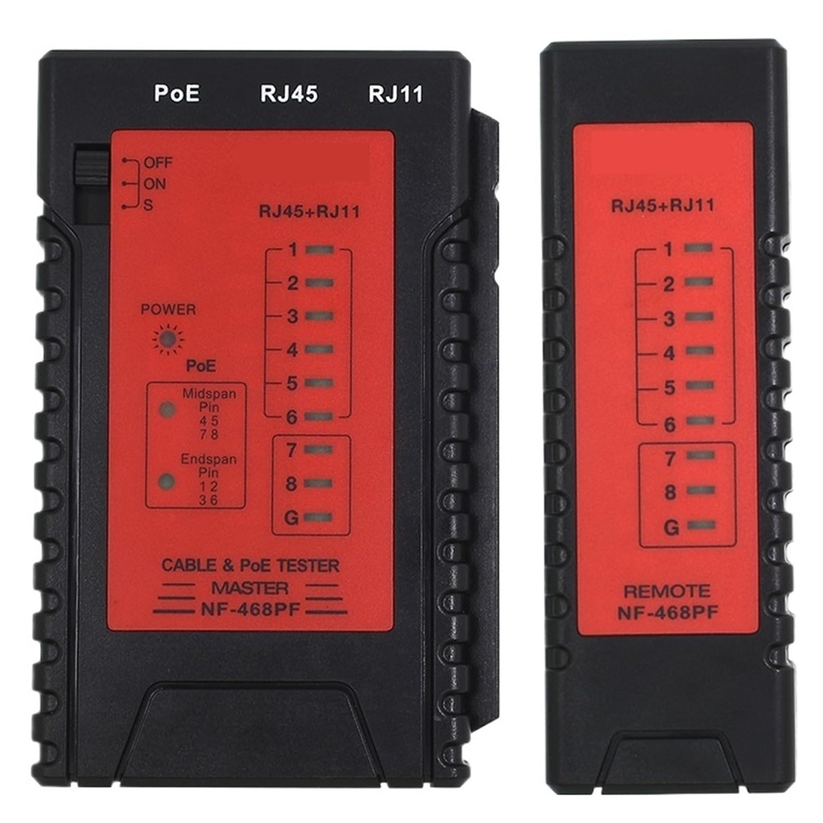 NF-468PF Wykrywacz Kabli Tester Sieciowych Wyszukiwarka Okablowania Poe Sieci LAN Profesjonalny Przewodów Narzędzia Sieciowe Dokładna Szybka Diagnostyka