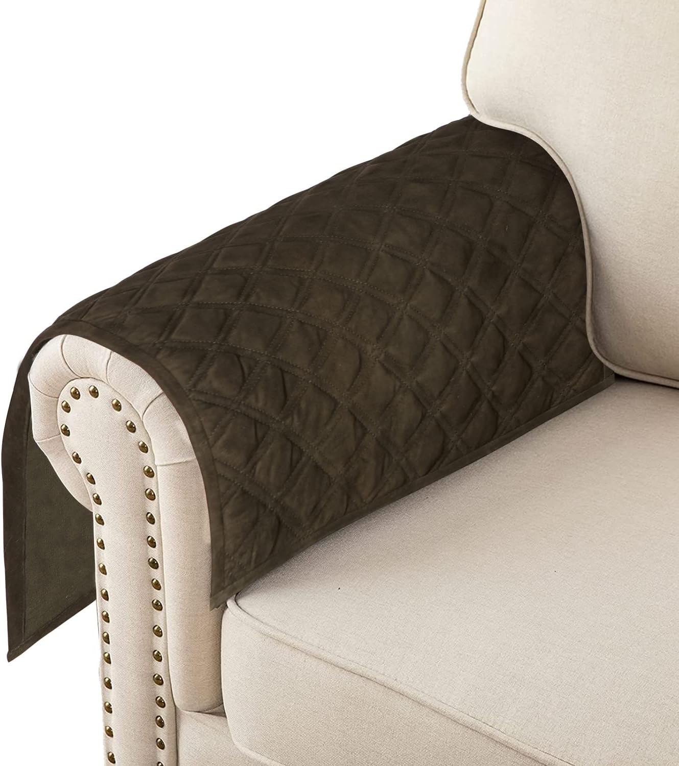 Suede Leather Recliner Chair Headrest Cover for Home & Office - Sofa, Love Seat, Furniture Protector, Slipcover Theater Seat Cover, 24x30 Inches - Olive Green (01) Pack of 1