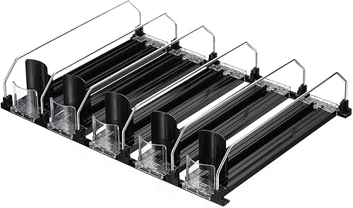 uxcell Organizador de latas de soda para refrigerador, organizador de bebidas autoempujable para refrigerador, dispensador de bebidas ajustable de