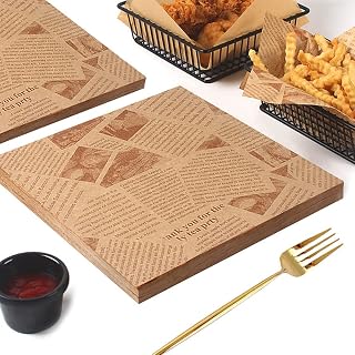 120Pcs Deli Paper Sheets Greaseproof Wax Paper Burger Sandwich Wrapper Food Wrap Paper Air Fryer Food Basket Liner for Pizza Bread BBQ Picnic Cookout Party