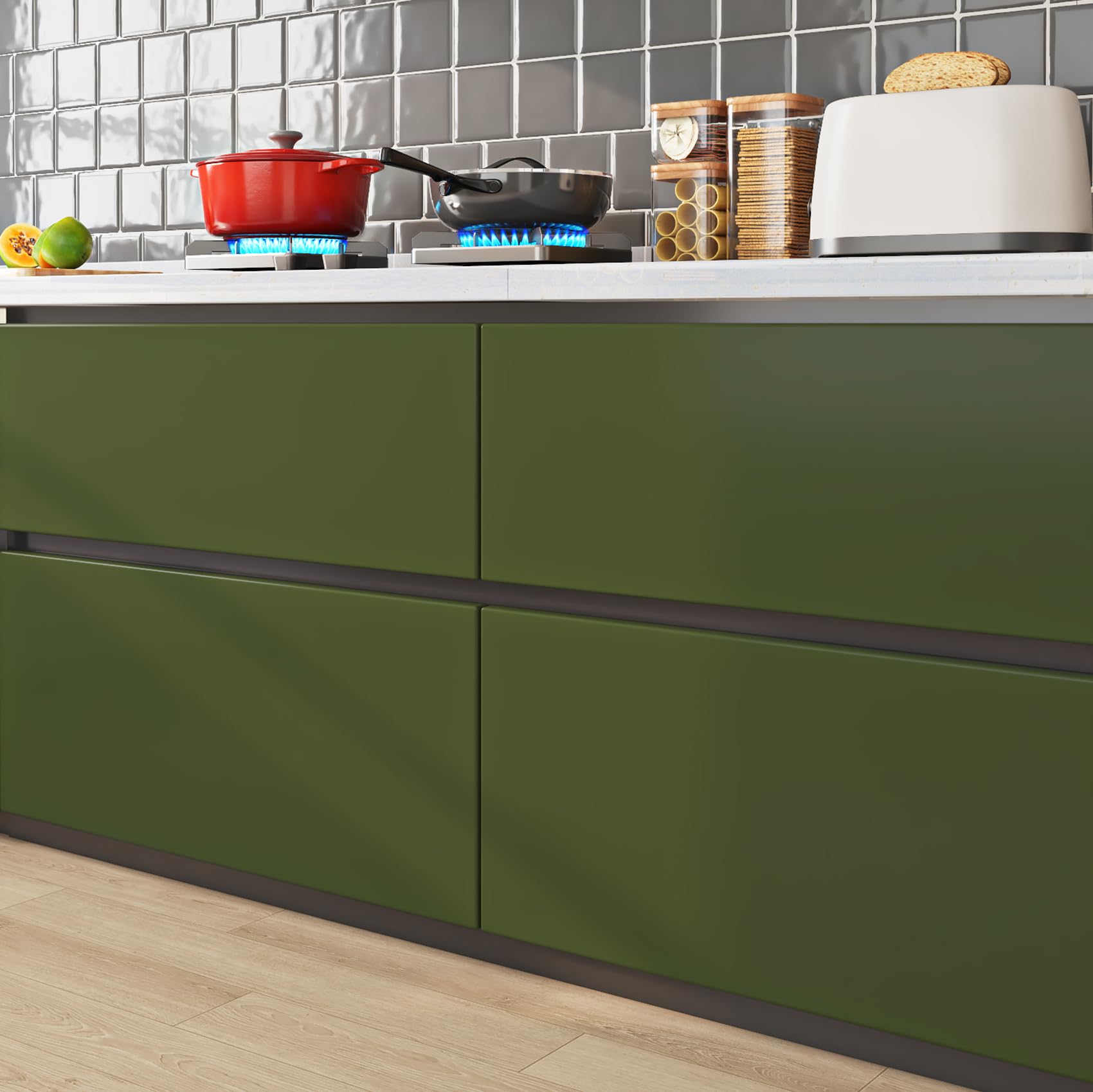 Livelynine Olive Green Wallpaper Peel and Stick Green Contact Paper Self Adhesive Kitchen Wall Paper Waterproof Renter Friendly Cabinet Vinyl Wrap for