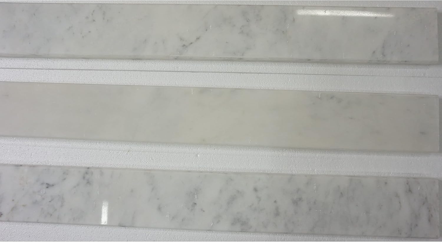 Italian Bianco Carrara Polished Marble Saddles