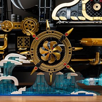 UNCLE BRICK Pirate Ship Building Block Set,with Lights and Power Motor,Steampunk Freedom Number Ship Model,Stem Toys for Ages 8-13,Toy Building Sets for Adults,Suitable As A Holiday Or Birthday Gift