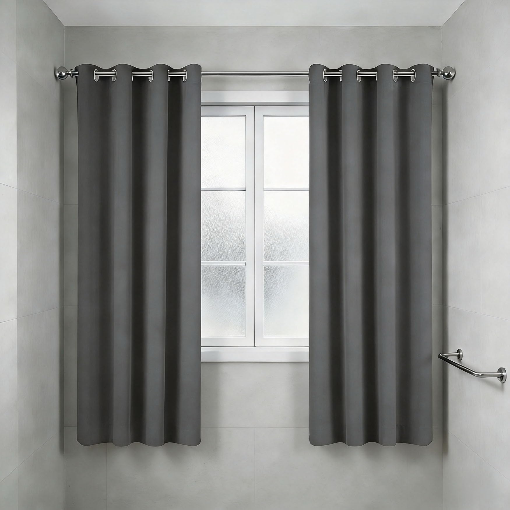 Rideaux opaques 170x260 cm gris anthracite à oeillets pour salon