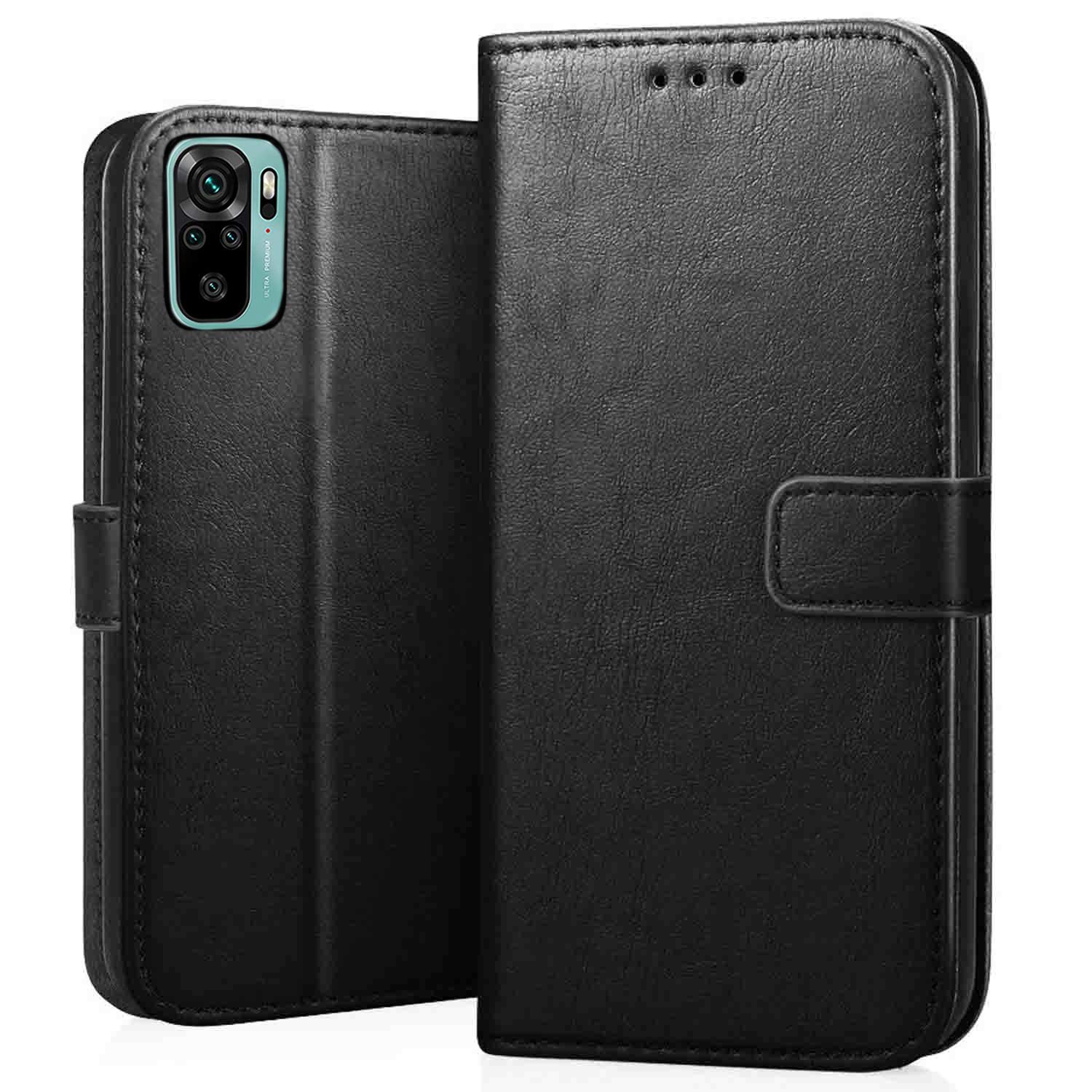 CEDO Redmi Note 10 / Note 10S (4G) Flip Cover | Leather Finish | Inside Pockets & Inbuilt Stand | Shockproof Wallet Style Magnetic Closure Back Case Flipcover (Black) (B08YXJL18M) Amazon Price History, Amazon Price Tracker