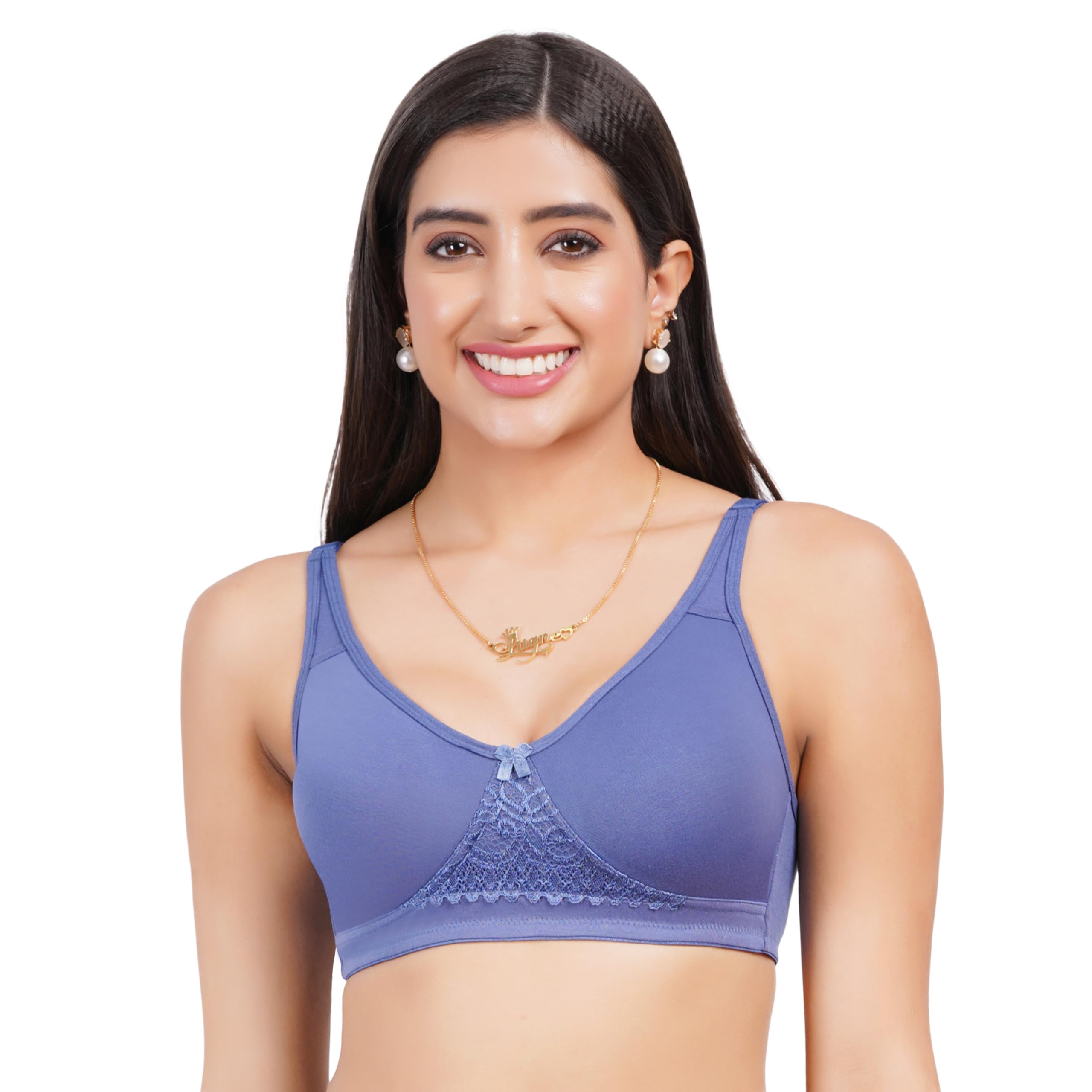 Non Padded Bra in B, C and D Cup for Women - Made of Pure Cotton Full Coverage Over Size Non Wired Pushup Soft Cup for T-Shirt Saree Dress Sports Garment for Daily Use Everyday-image-9