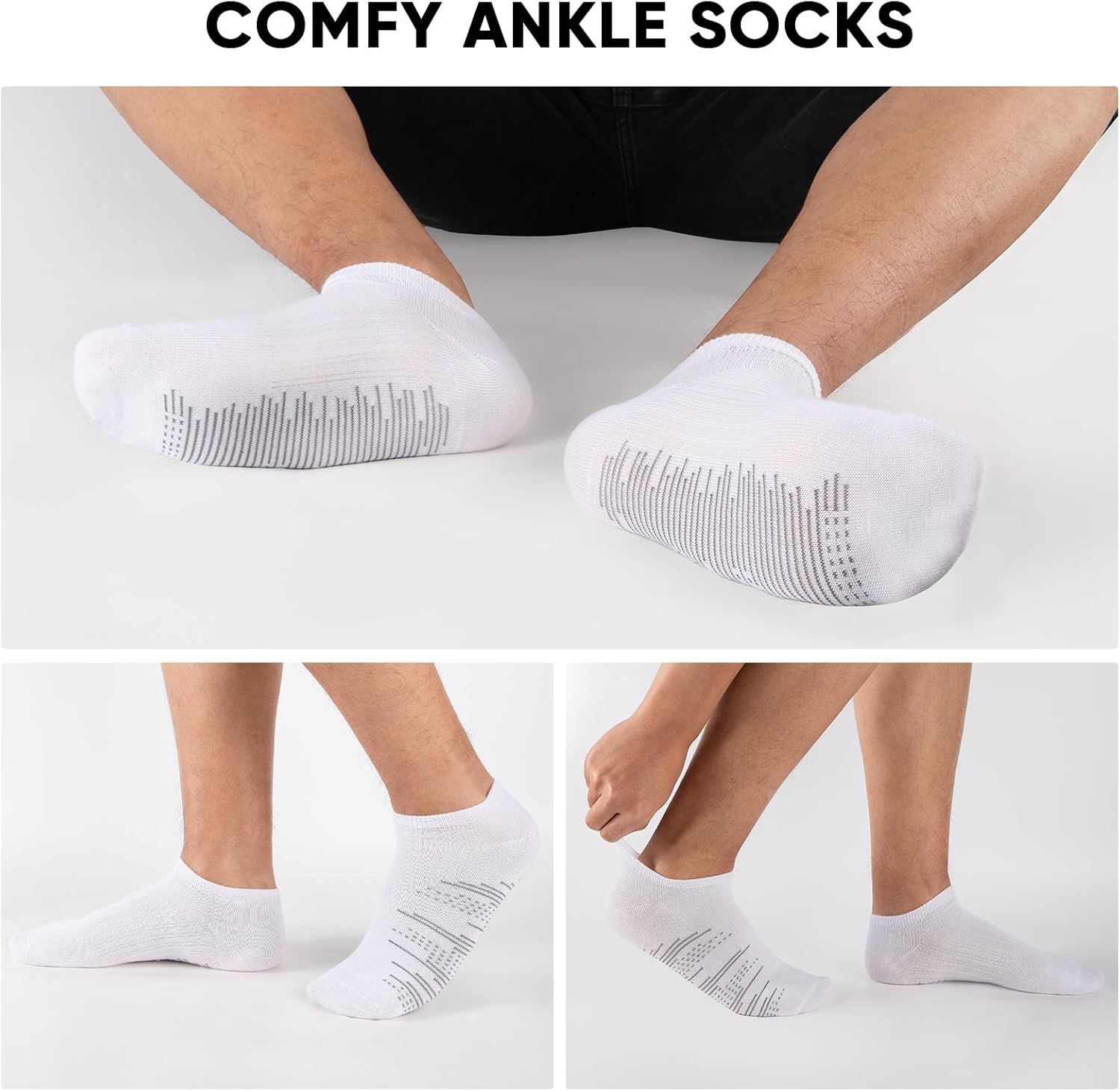 COOVAN 15 Pairs Mens Ankle Thin Socks Lightweight Low Cut Breathable Casual Socks for Men