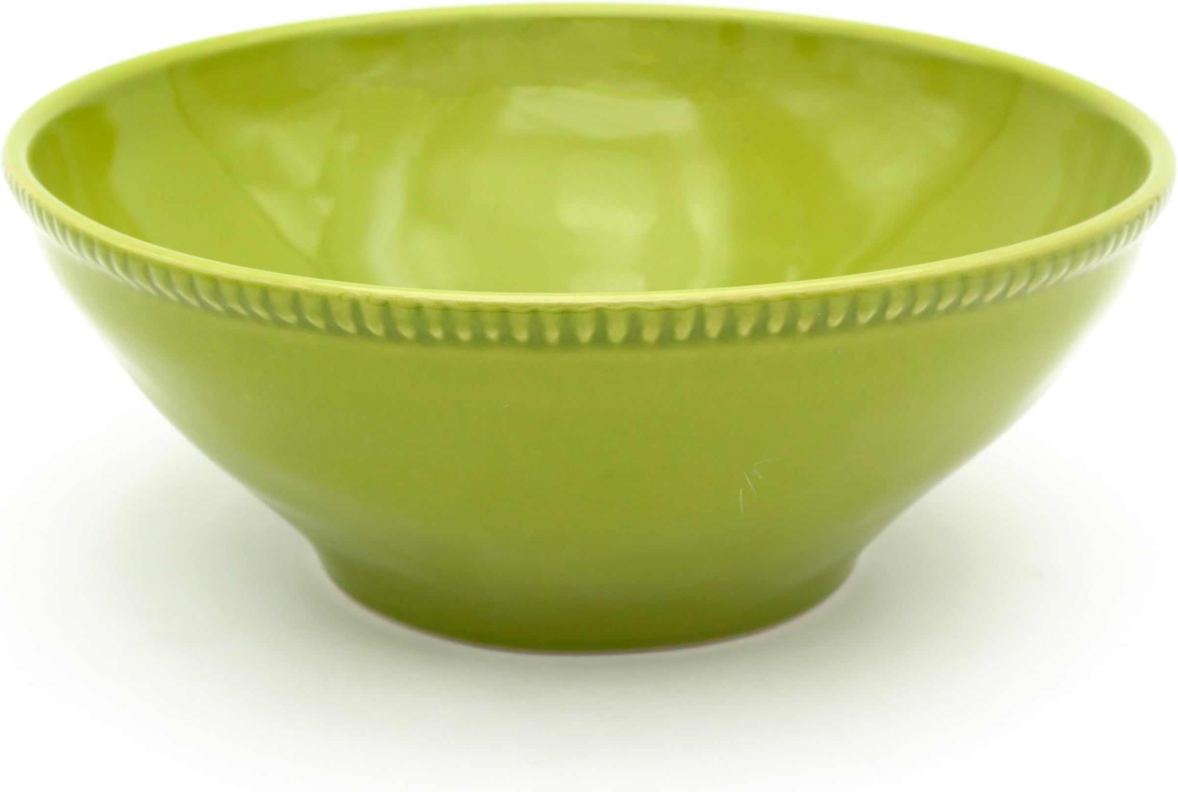 Euro CeramicaAlgarve Collection Artisan-Inspired 10" Stoneware Serving Bowl, Green