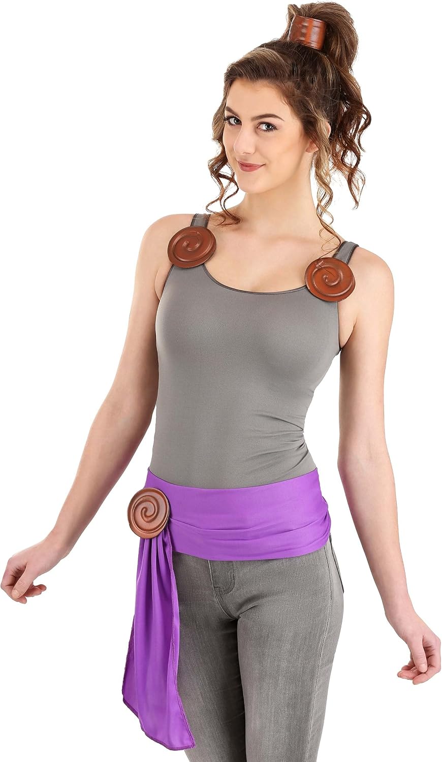 Disney Hercules Megara Costume Kit for Women - Waist Sash, Medallions, Ponytail Band - Officially Licensed