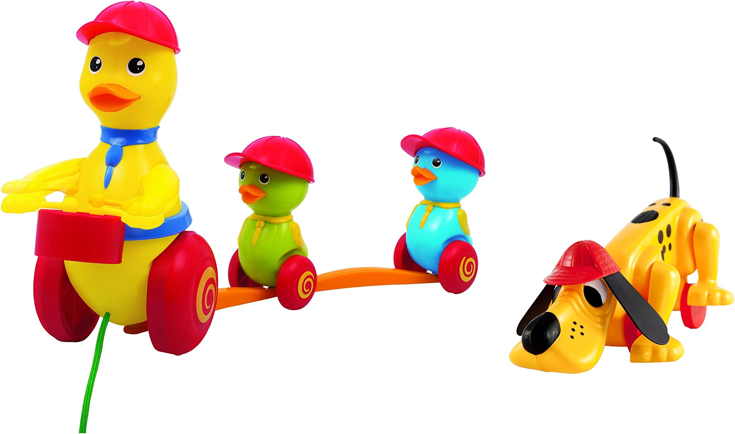 Giggles Funskool Digger The Dog & Giggles - Duck Parade Pull-Along Toy, Encourages Walking, Yellow, 12 Months & Above