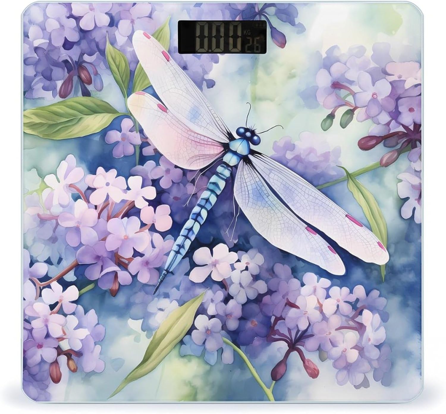 Floral Dragonfly Weight Scale Digital Scale for Body Weight Bathroom Scales for Home Office, style