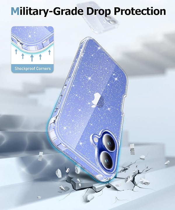 MIODIK for iPhone 16 Case Clear Glitter Design, Sparkle Clear by MIODIK - Used condition - Image 6