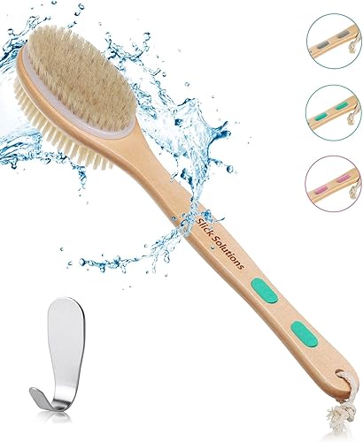 Miniatura 9 de Cepillo de ducha de doble cara Slick - Depurador de espalda, cepillo de baño mango largo