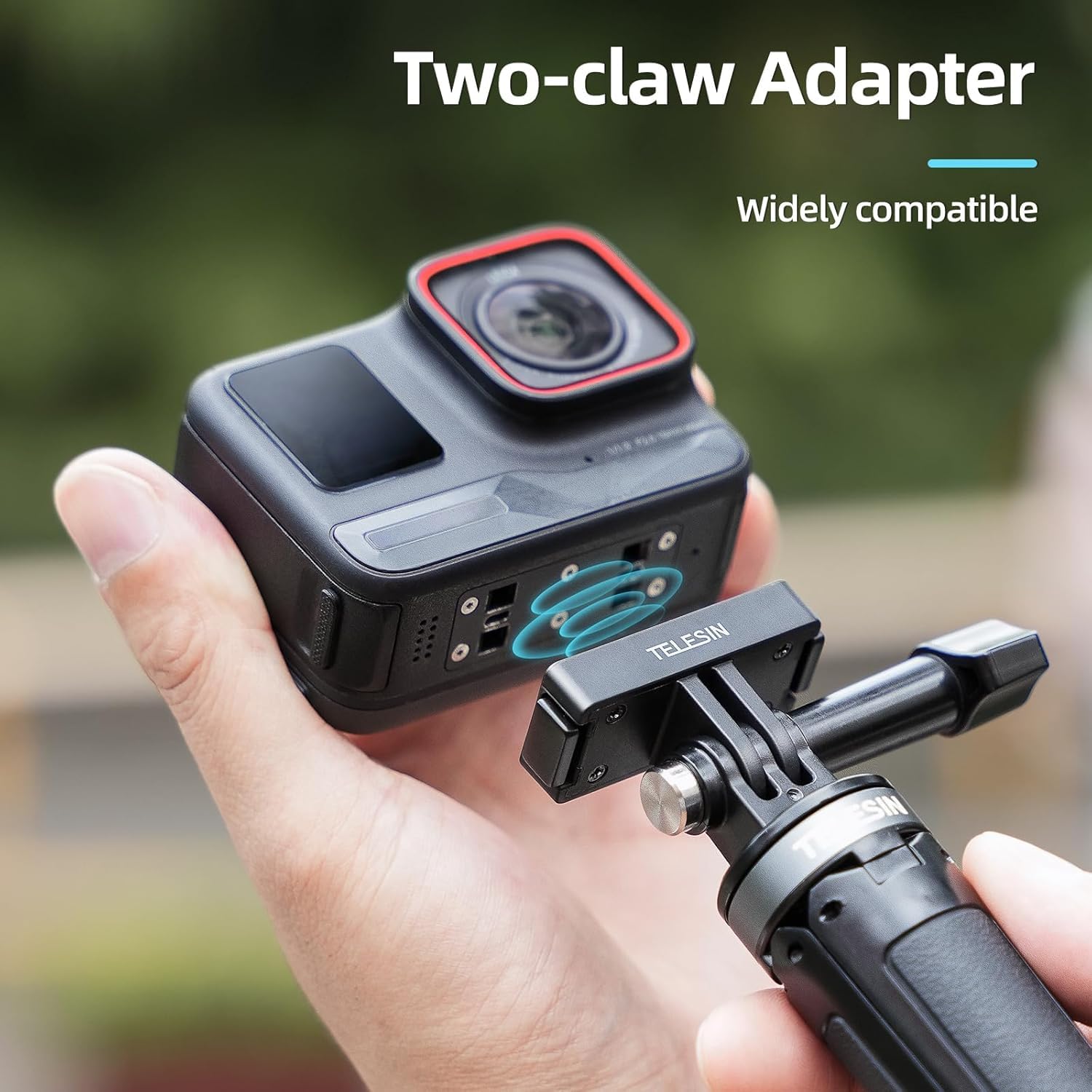 TELESIN Magnetic Two-Claw Quick-Release Adapter for Insta 360 Ace, Ace Pro, Ace Pro 2, Action Cameras Mounting Accessories 1