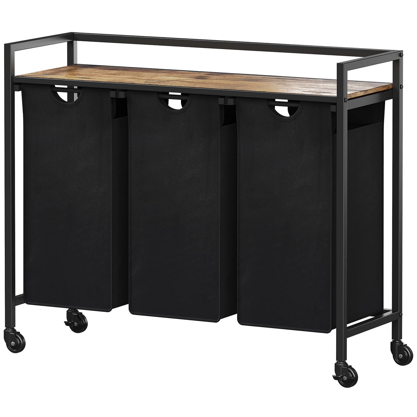 Lifewit Cesto Portabiancheria 150L A 3 Scomparti, Grande Cesta Per Biancheria Con 3 Sacchi Rimovibili, Mobile Per Bucato Per Camera Da Letto, Bagno, Lavanderia, Bianco - 7