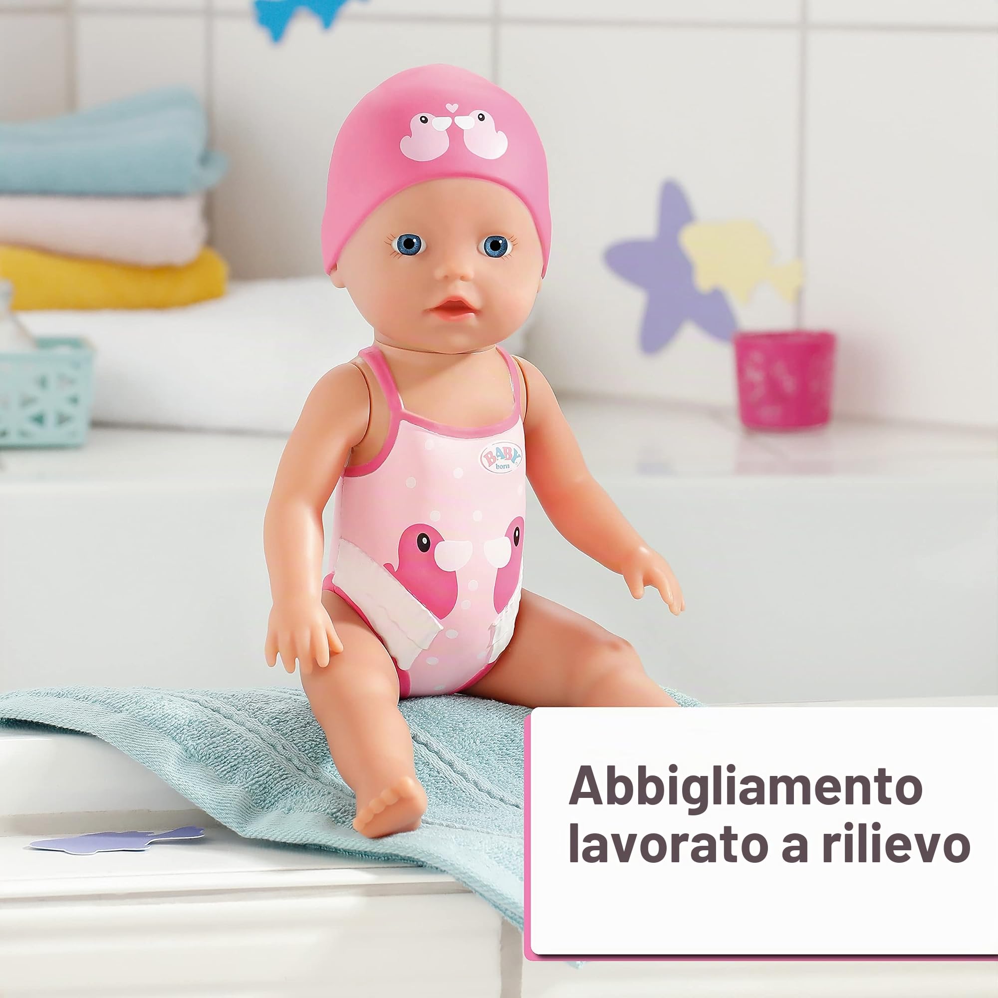 BABY born My First Swim Girl Doll 30cm - For Toddlers 1 Year and Up - Easy for Small Hands - Includes Bathing Suit and Cap