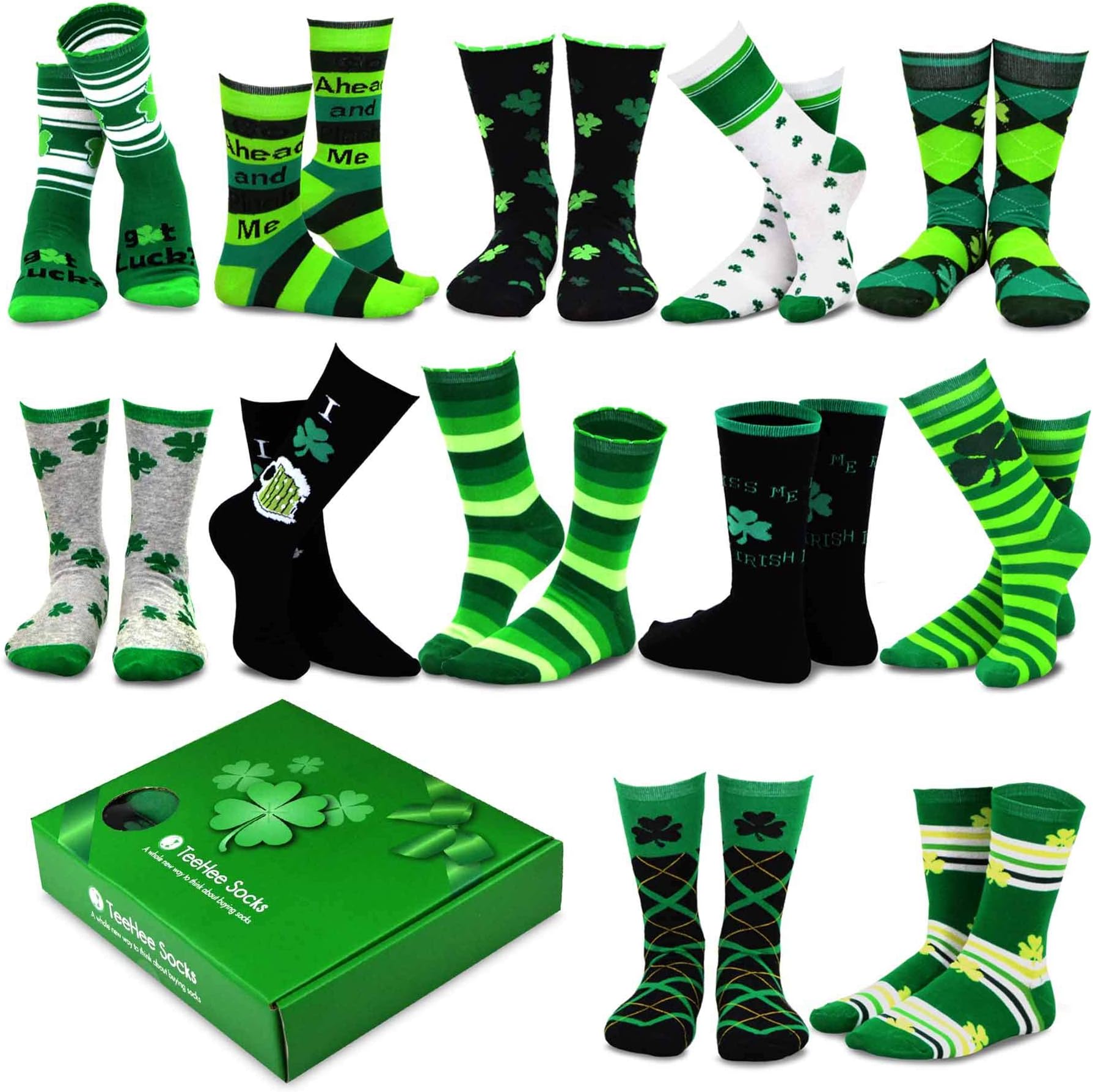 TeeHee Seasonal Holiday Christmas Valentines Day Patricks Mothers Day Fathers Day Halloween Multipair with Gift Box Women Men