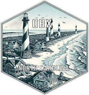 OBX North Carolina Travel Destination Souvenir Vinyl Decal Sticker 4-Inch