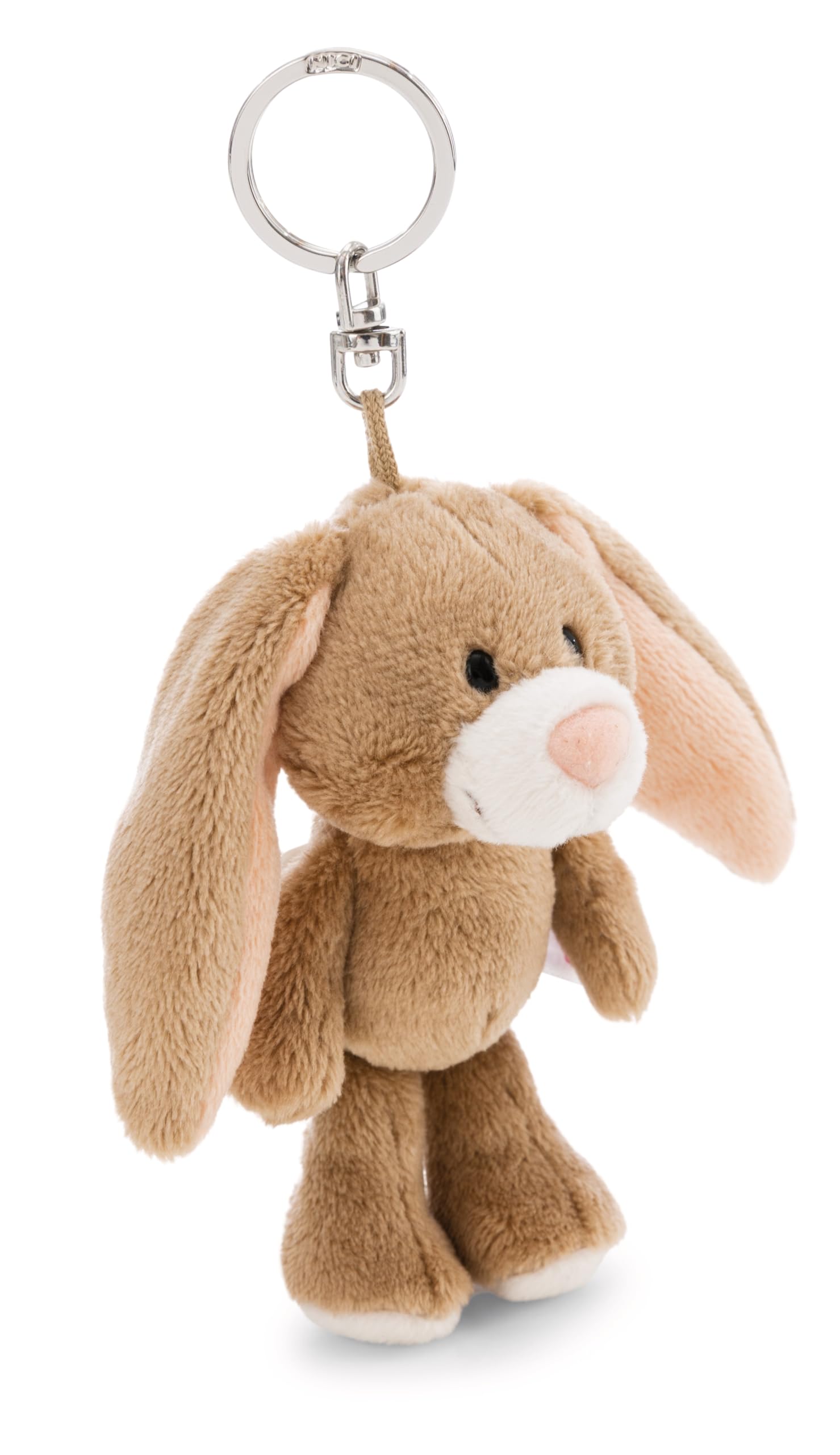 NICI Lopino Rabbit Keyring 10 cm, Brown, Loyal Companion for Backpack or Bag, Key Holder for Kids and Adults, 62301
