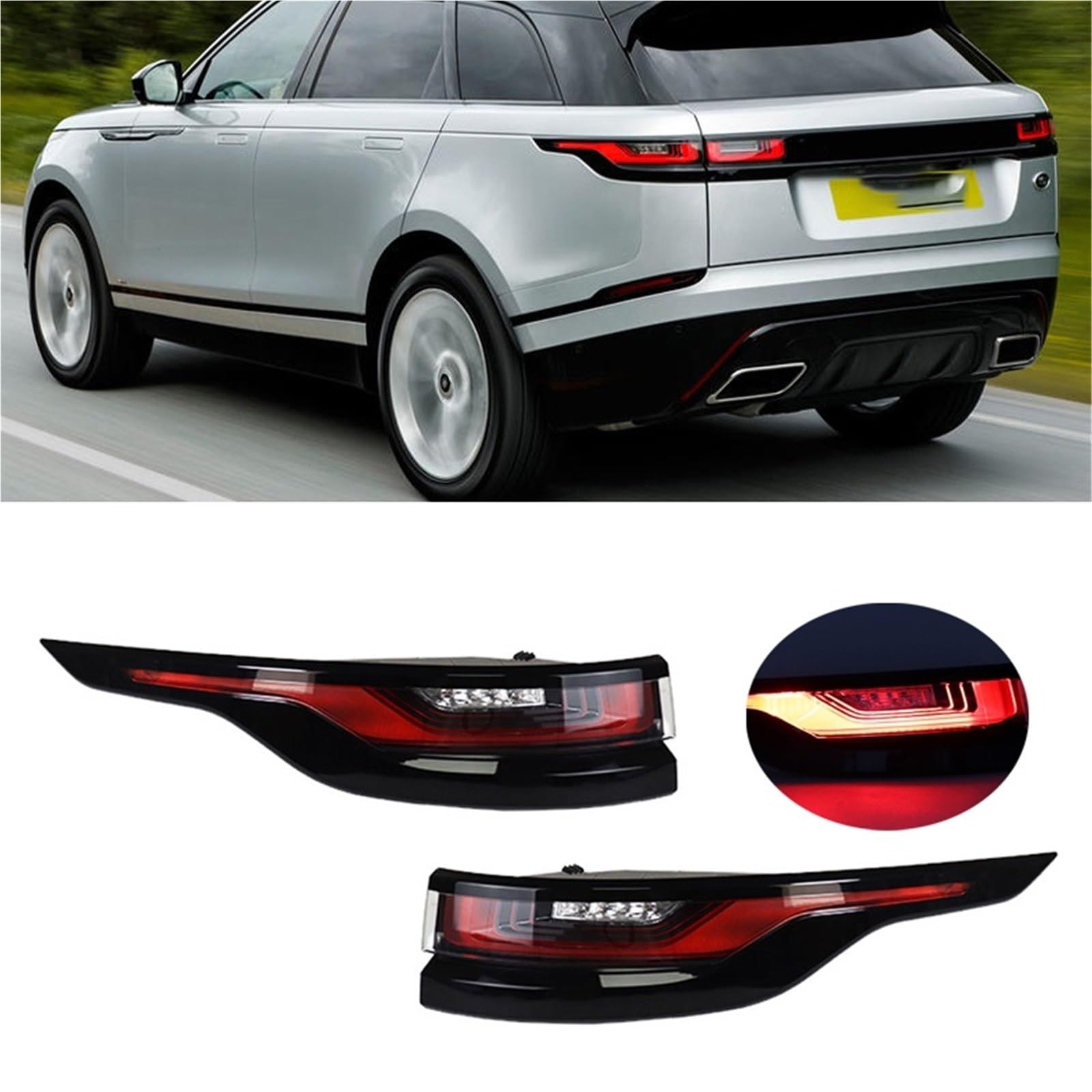 Lampa tylna zespolona Halogen światła Do Land Rover Range Rover Velar 2017-2024 LED Tylny zderzak samochodowy Tylne światło montażowe LR111106 LR111108(Left)