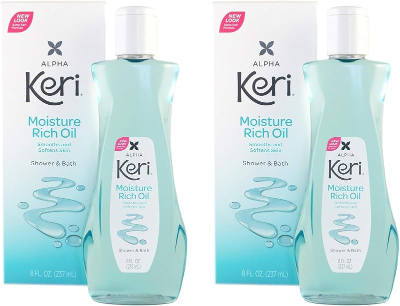 Keri Óleo para Banho e Chuveiro Transparente, 240 mL, Pacote com 2