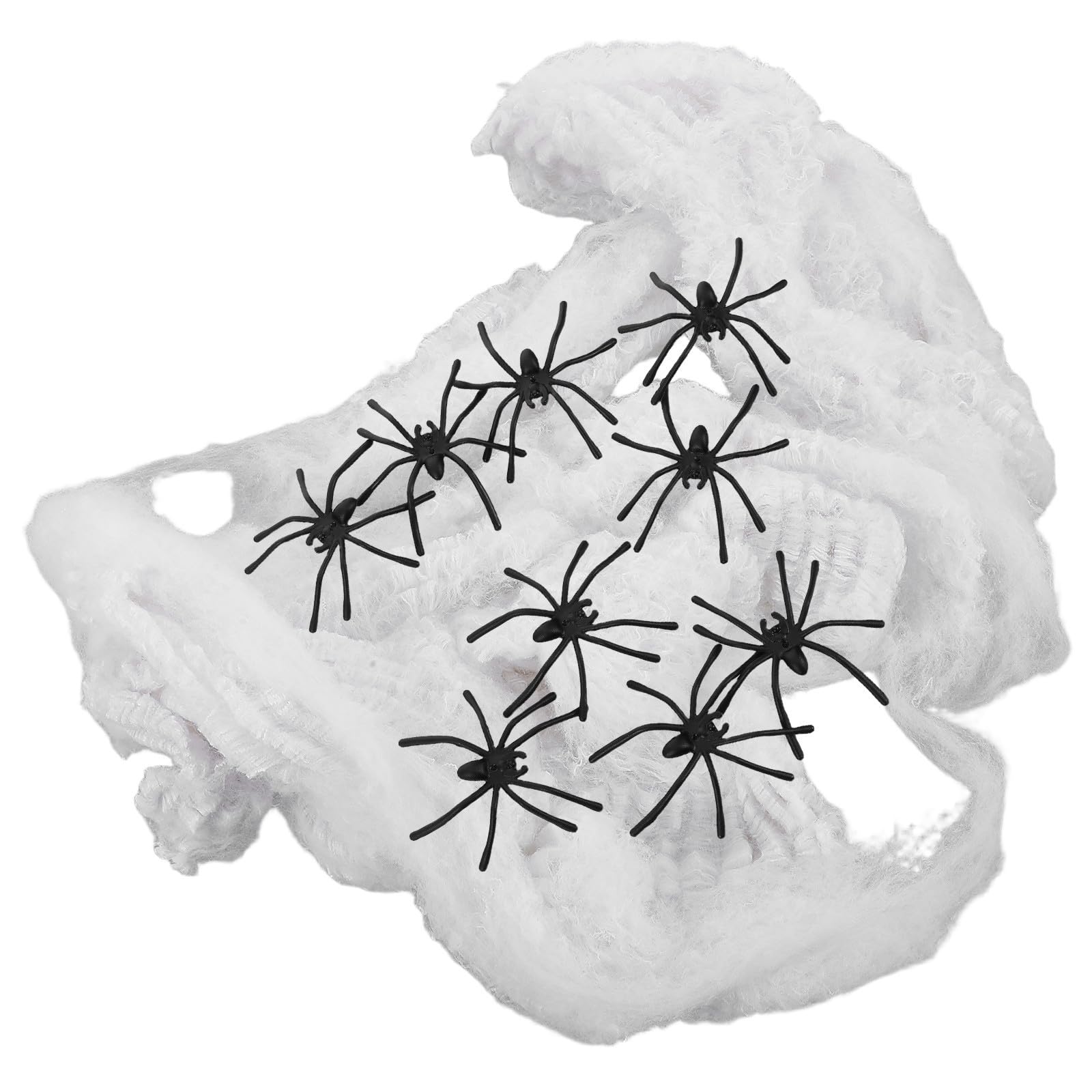 Telarañas de Halloween decorativas con arañas de juguete realistas para fiestas infantiles