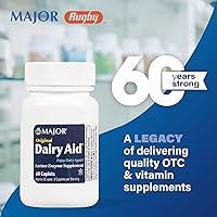 Vista 6 de MAJOR Original Dairy Aid - Suplemento de enzima lactasa - 60 cápsulas (paquete de 2)