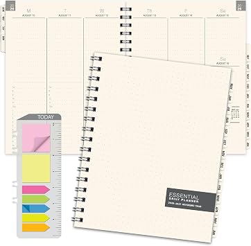 ESSENTIAL 2026-2027 Monthly & Weekly Planner with Tabs, 7"x9" 14 Months May 2026 - June 2027, Professional, Simple, Easy-to-Use Design and Frosted Poly Cover for Extra Protection Frosted
