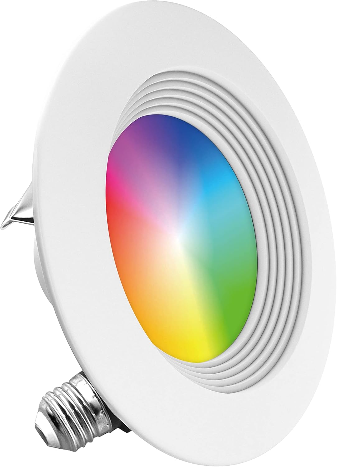 INFIBRITE 4 Inch Smart Recessed Light, Color Changing and Tunable White, WiFi Retrofit LED Downlight E26 Base, Compatible with Alexa Google, Dimmable, 810LM, CRI90, RGBCW, Wet Rated,(IB-003-1-9W-WH)