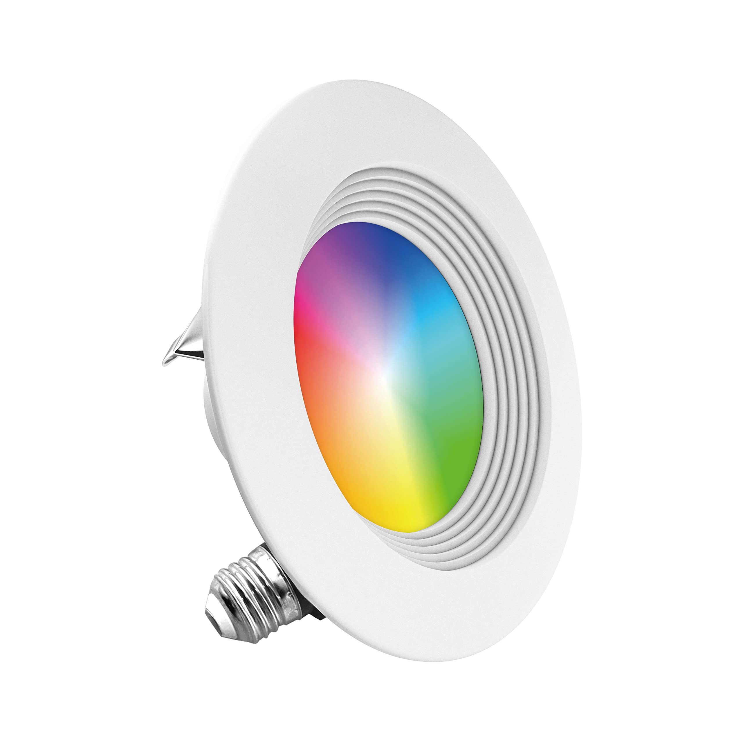 INFIBRITE 4 Inch Smart Recessed Light, Color Changing and Tunable White, WiFi Retrofit LED Downlight E26 Base, Compatible with Alexa Google, Dimmable, 810LM, CRI90, RGBCW, Wet Rated,(IB-003-1-9W-WH)
