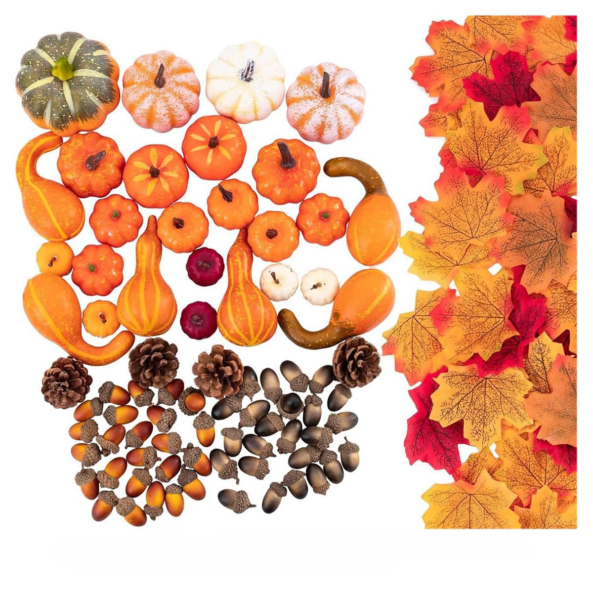 Juego de calabazas artificiales para Halloween, decoración de calabazas, calabazas de terciopelo, calabazas de yute, simulación, bellota, otoño, calabaza, decoración para fiesta, cosecha, Acción