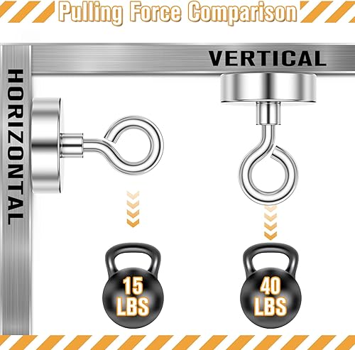 Miniatura 3 de FINDMAG Ganchos magnéticos, ganchos magnéticos resistentes de 40 libras, artículos esenciales para cruceros, ganchos de ojo de oveja con imán de