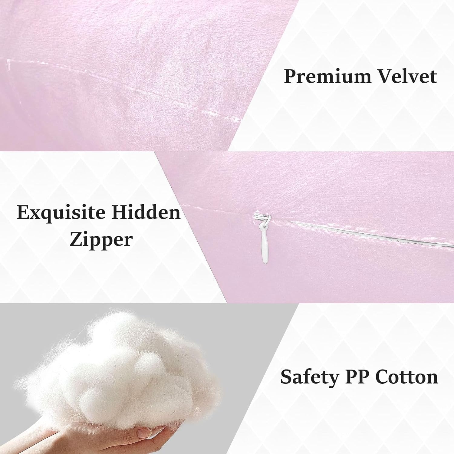 Pink Solid Color Human-Shaped Pillow Soft Body Pillows Washable Velvet Pillows for Anxiety Relief Sleeping Cuddling & Support