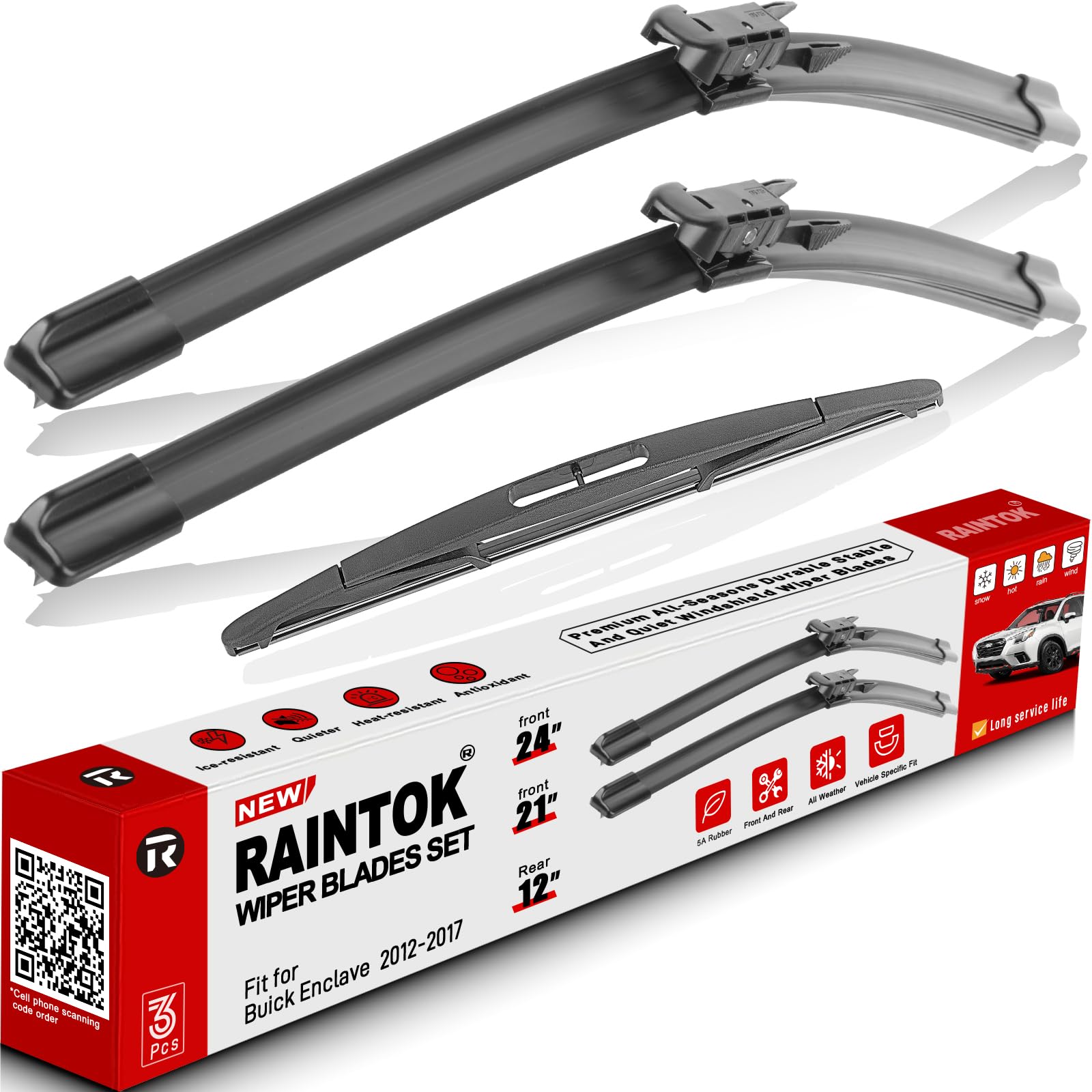 3 Pack Windshield Wiper Blades Replacement for Buick Enclave 2012-2016 2017