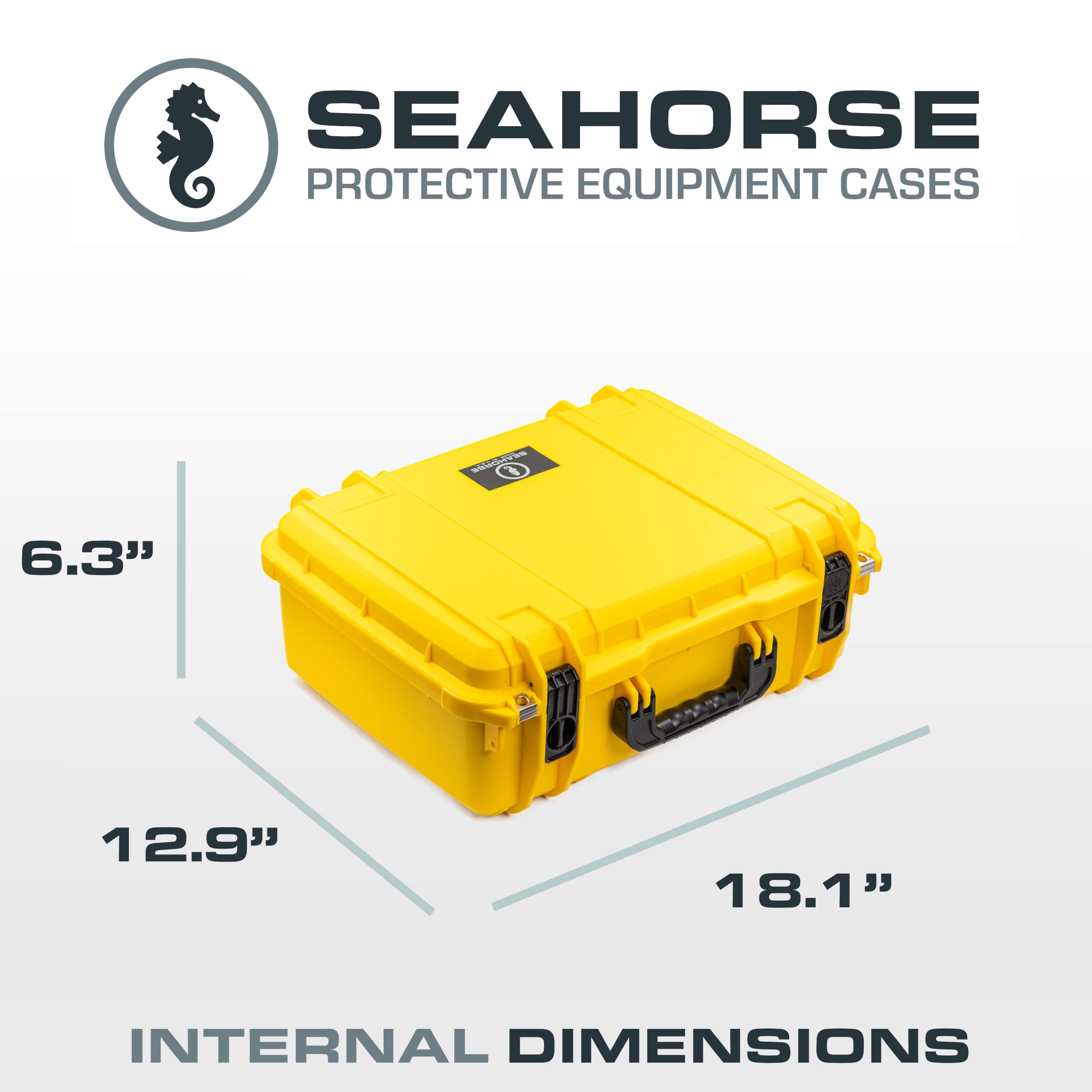 Seahorse 720 Heavy Duty Protective Dry Box Case Without Foam - TSA Approved/Mil Spec / IP67 Waterproof/USA Made for Cameras, Firearms, Motorcycles, Laptops, Consoles, VR, Drones