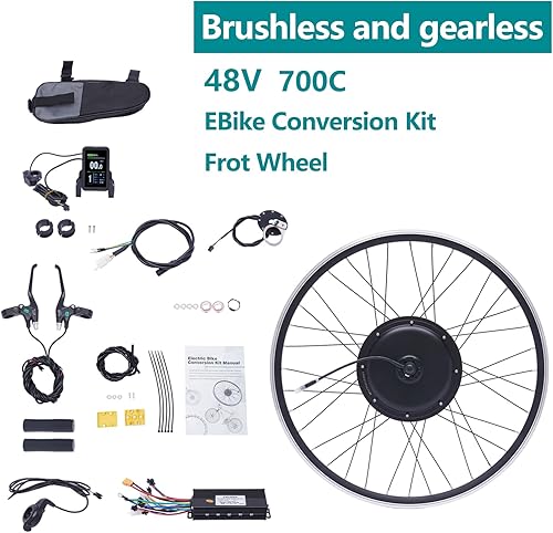 Miniatura 3 de Kit de motor de bicicleta eléctrica, 1000 W 48 V, rueda delanteratrasera, potente motor de conversión de bicicleta eléctrica, kit de motor de cubo