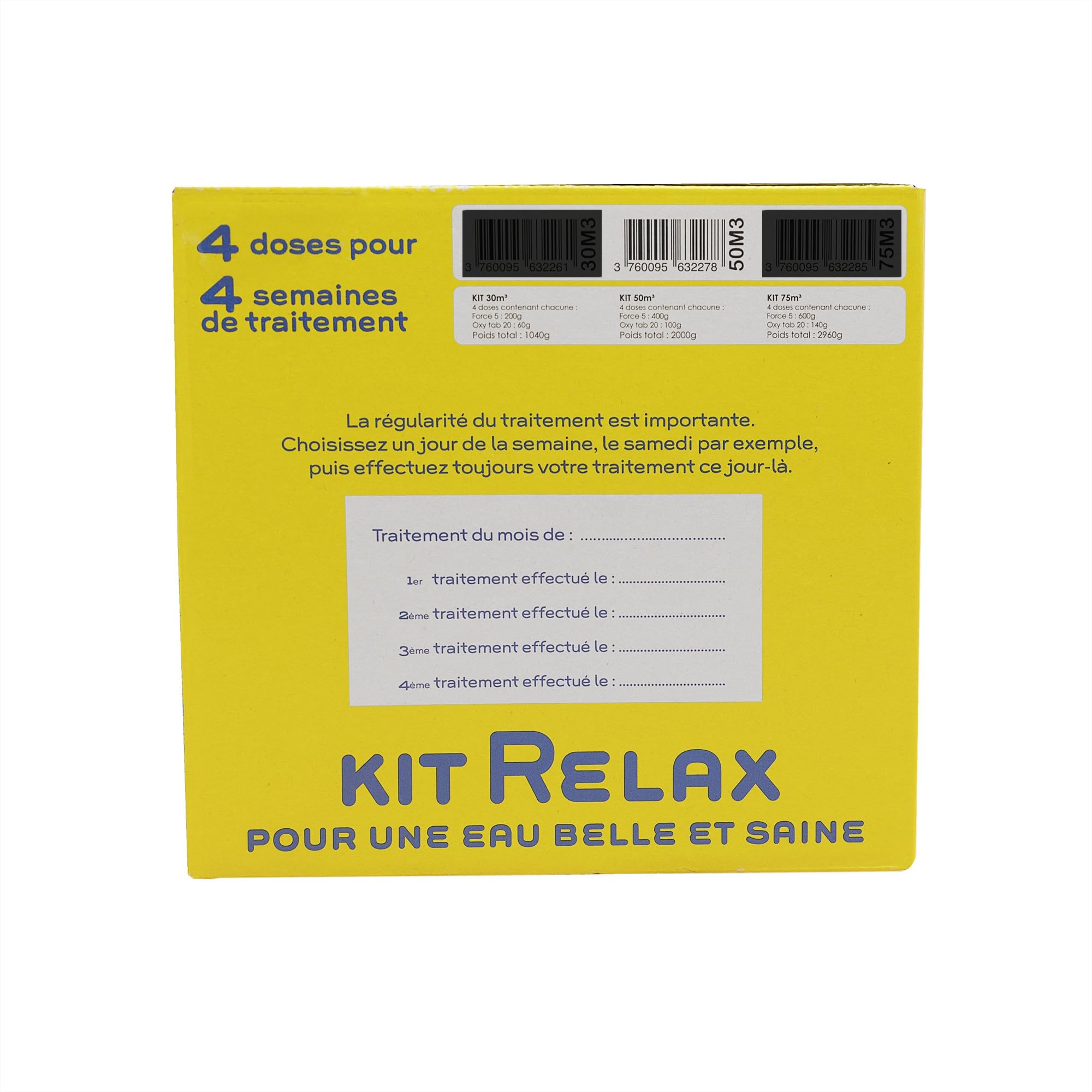 OCEDIS KIT Relax 50m3 | Chlore Lent Stabilisé Multiaction et Oxygène Actif Choc - Désinfection Régulière Mulitfonction avec Action Choc et Anti-algues - Traitement prédosé + 10 Tests HPS OFFERTS 6en1