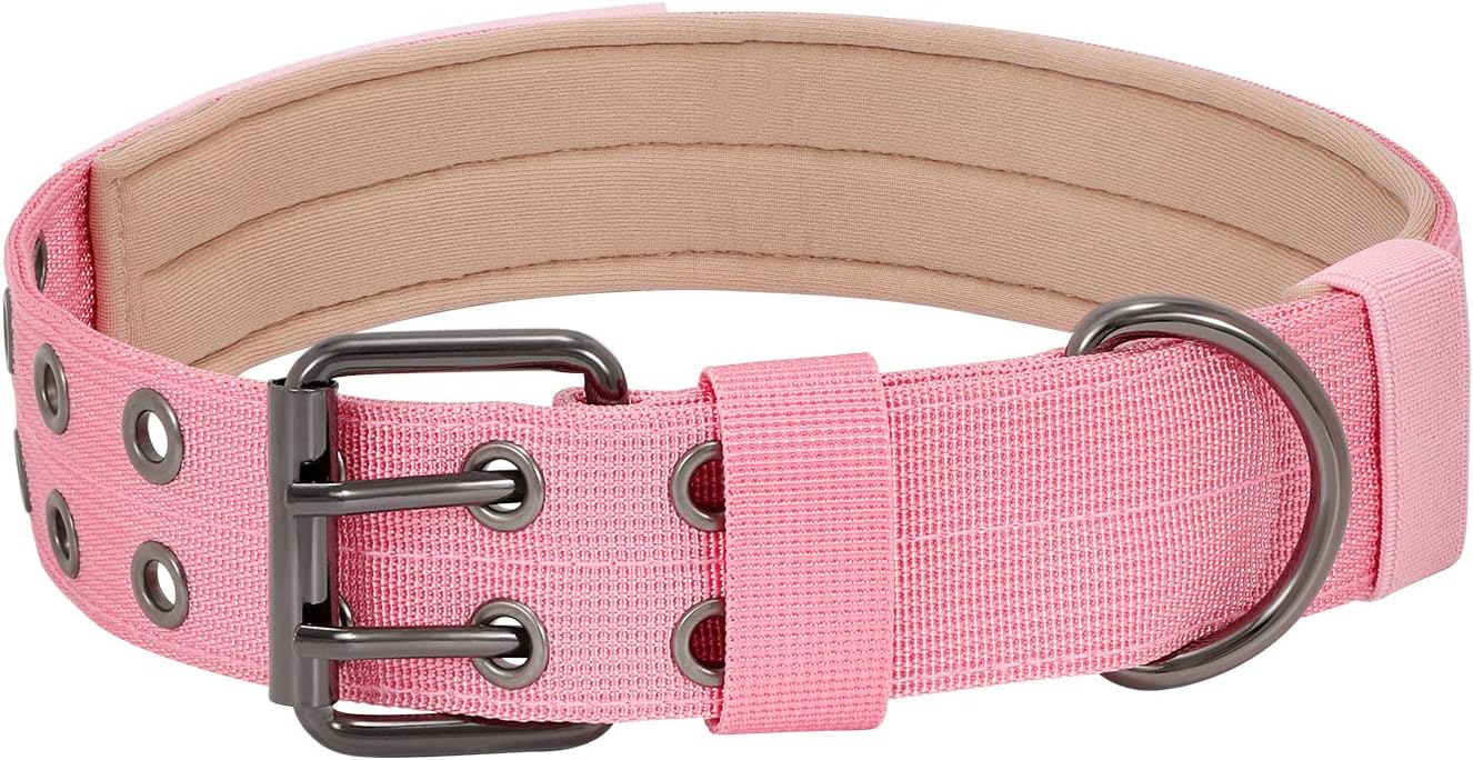 1958LLC Adjustable Dog Collar Military Heavy Duty Nylon Dog Collar with Metal D Ring & Buckle