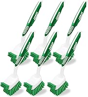 Libman Big Job Kitchen Brush - Heavy Duty 2-in-1 Scrubber for Grease & Grime, Case of 6, Dishwasher Safe