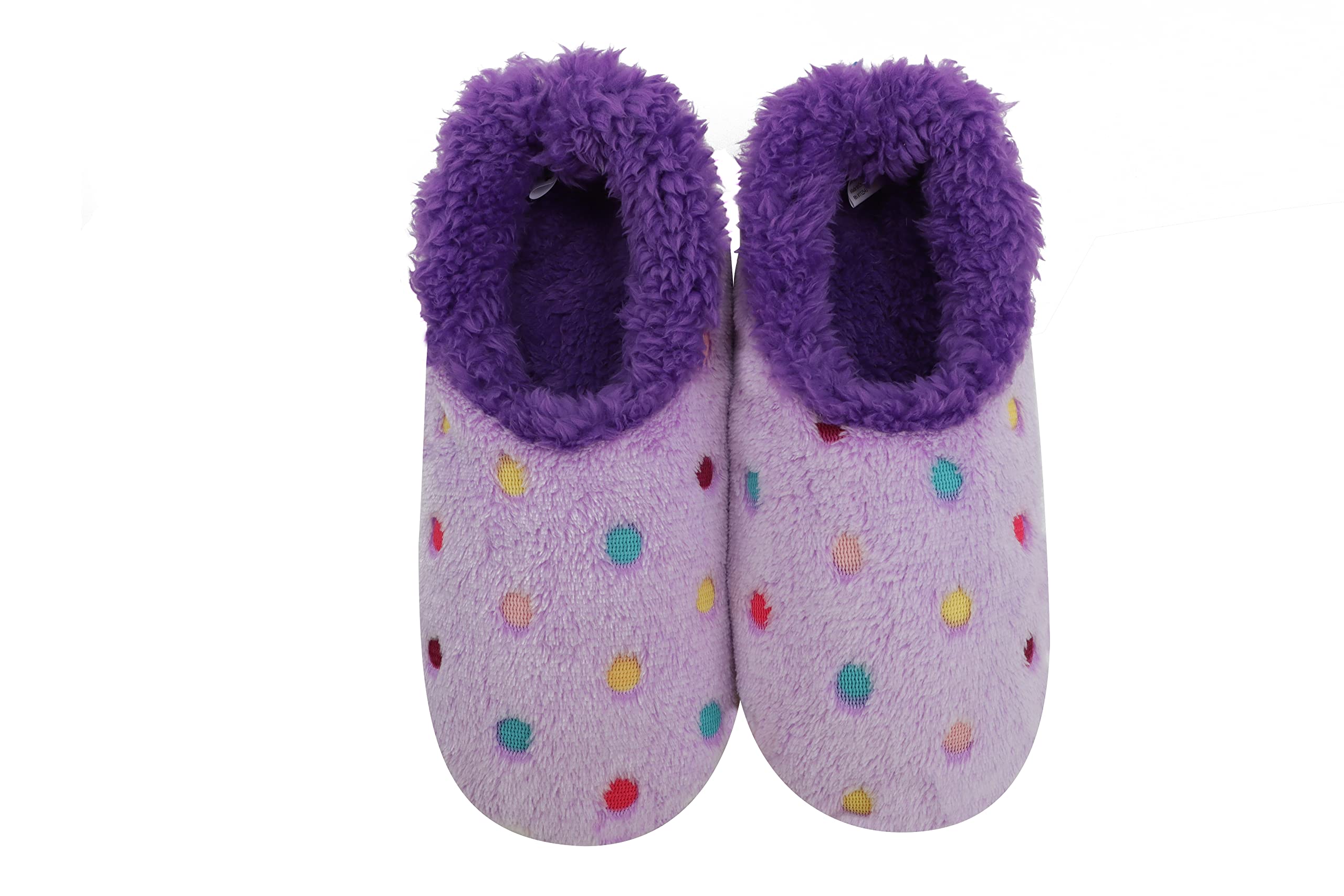 SnooziesSlippers for Women | Lotsa Dots Colorful Cozy Sherpa Slipper Socks | Womens House Slippers | Cozy Slippers for Women | Colorful Womens Fuzzy Slippers
