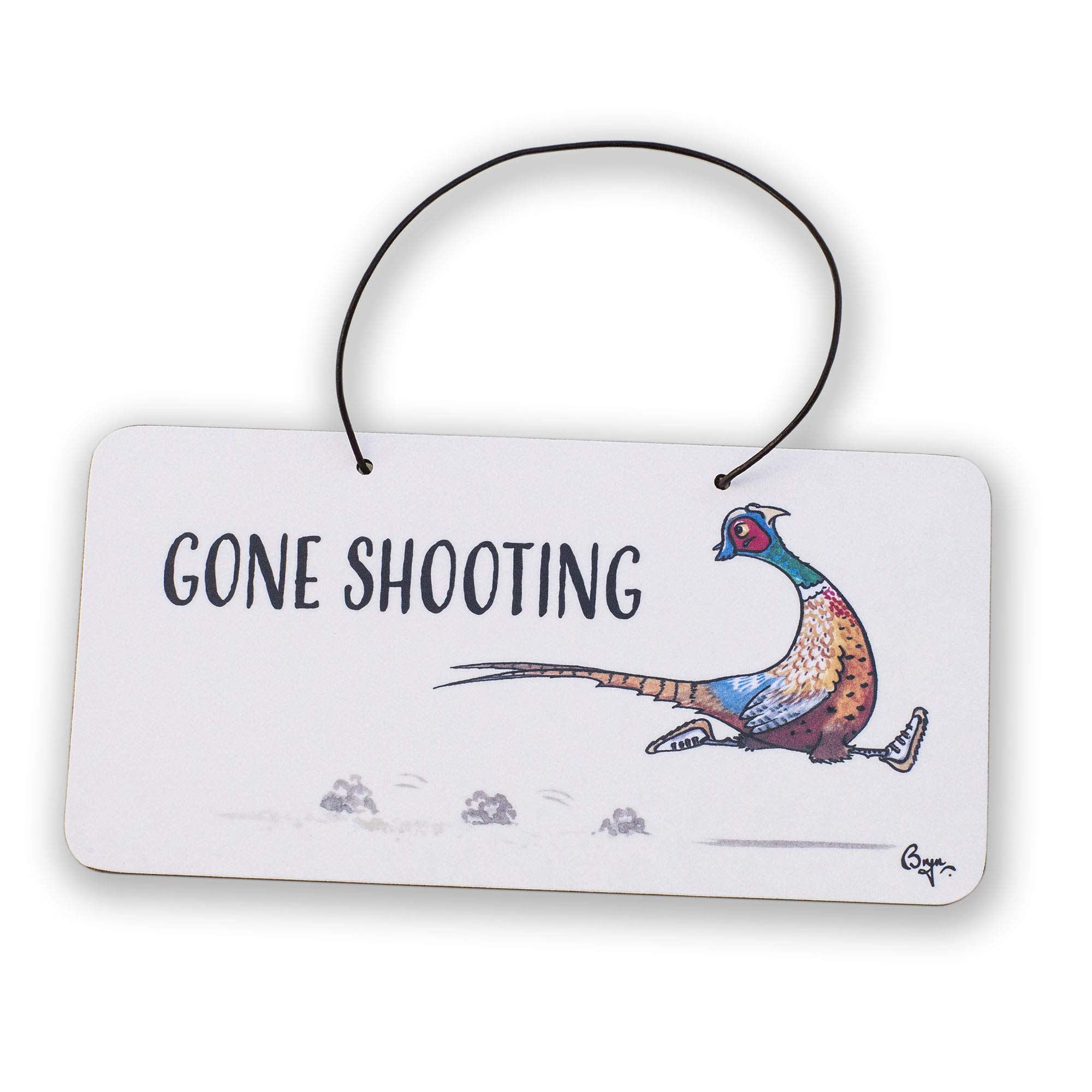Bryn Parry Gone Shooting Door Sign By