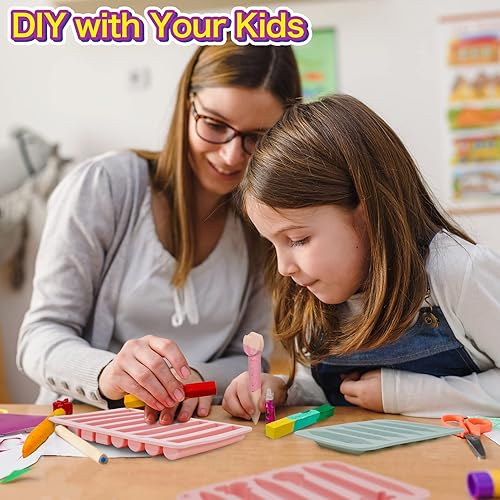 Miniatura 6 de Molde de crayón  5 moldes de crayón de Navidad de silicona aptos para horno  Juego de moldes de silicona de crayón que incluye rombo y formas