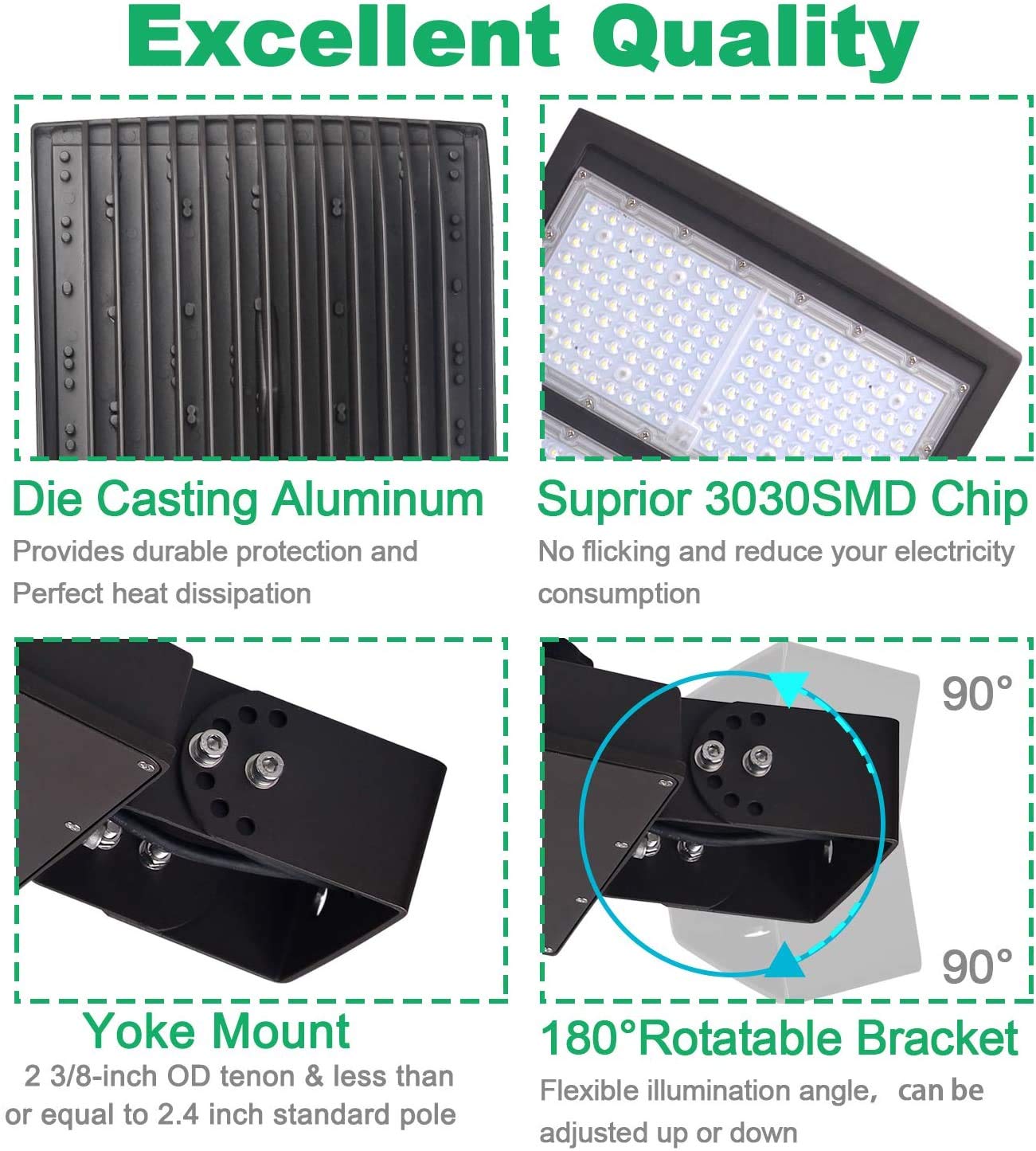 OSTEK 200W LED Shoebox light Fixture 28000LM LED Area Street Pole Lighting for Parking Lot Lighting IP65 Outdoor Commercial Area Road Lighting 5000K 100-277V DLC UL