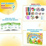 Zefy 3200+ Pcs Arts and Crafts Supplies for Kids, All in One Craft Kit with 12 Crafts Design, DIY School Supplies Kit Christmas Gift Craft Box for Girls Boys Ages 4-12