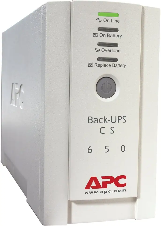 APC BK650EI Continuous Power Supply (UPS) (650VA, 400W, 320J, Sealed Lead Acid (VRLA), 8h, 11.4min, Beige