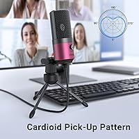 Vista 3 de FIFINE - Micrófono de condensador USB para podcast grabado en el portátil, sin necesidad de interfaz de tarjeta de sonido ni alimentación Phantom