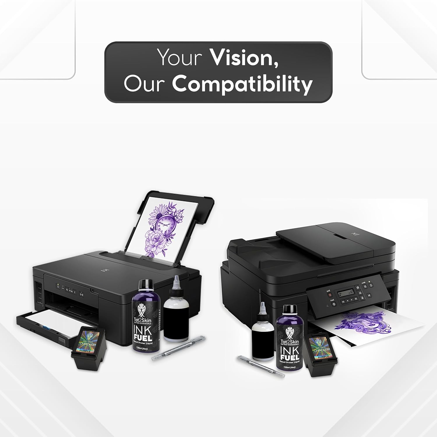 Chroma Tattoo Stencil Ink Cartridge for High Definition & Quick Drying Stencil Prints, Lightweight, Smudge-Free Ink Cartridge, Purple Ink for Tattoo Artist Professionals