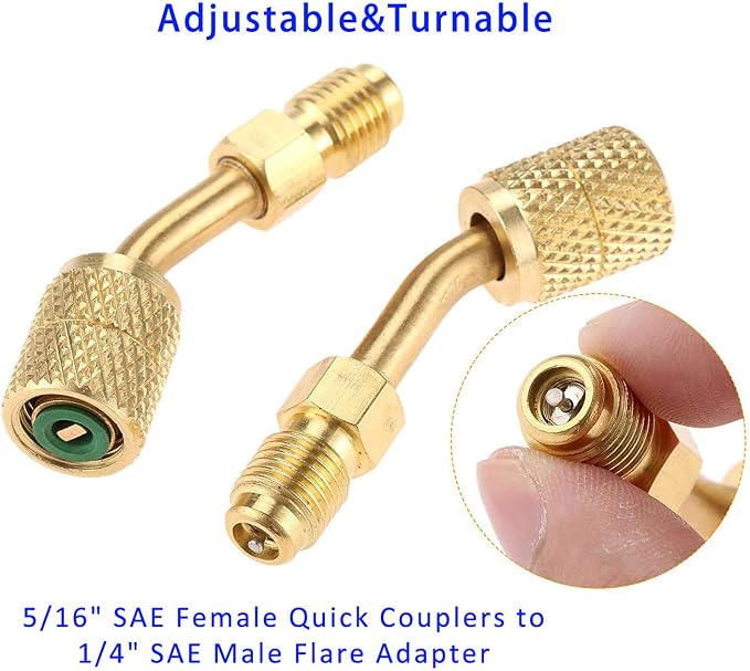 Adaptador Unifizz R410A 5/16" SAE Hembra a 1/4" SAE Macho miniatura 2