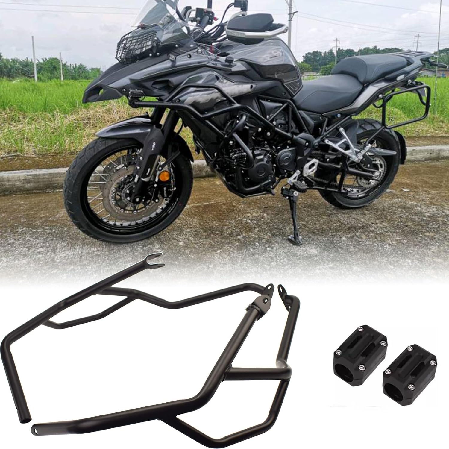 Motorcycle Highway Bars,Engine Crash Bar Bumper,Side Protection Falling Protector Fuel Tank Protection Fairing fits for Be&ne&lli TRK502X TRK 502 X BJ500GS 2021-2024 (2021&Up)